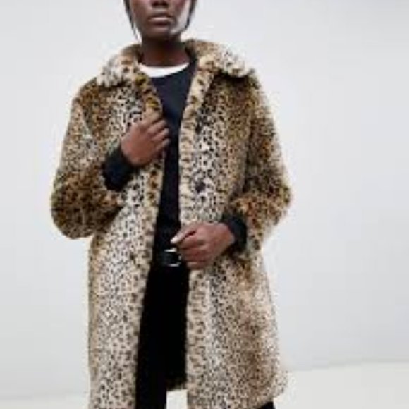 Faux Fur Leopard Print Coat - Picture 4 of 8